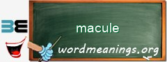 WordMeaning blackboard for macule